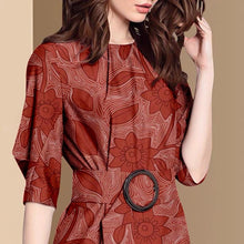 Load image into Gallery viewer, Vintage Print Half Sleeve Dress