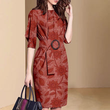 Load image into Gallery viewer, Vintage Print Half Sleeve Dress