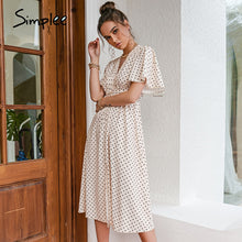 Load image into Gallery viewer, Polka Dot Bell Sleeve Dress