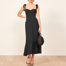 Load image into Gallery viewer, Vintage Strap Tie Ruffle Dress