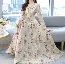 Load image into Gallery viewer, Long Sleeve Chiffon Maxi Dress