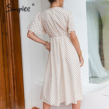 Load image into Gallery viewer, Polka Dot Bell Sleeve Dress