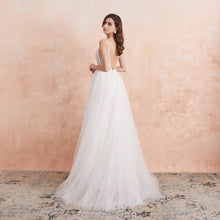 Load image into Gallery viewer, V Neck Crystal Wedding Dress