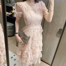 Load image into Gallery viewer, Pink Lace Maxi Dress