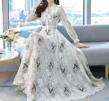 Load image into Gallery viewer, Long Sleeve Chiffon Maxi Dress