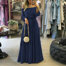 Load image into Gallery viewer, Rayon Off Shoulder Vestido Maxi Dress