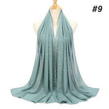 Load image into Gallery viewer, Plain Bubble Pearl Chiffon Scarf