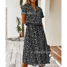 Load image into Gallery viewer, Polka Leopard Print Shirt Dress