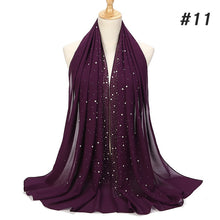 Load image into Gallery viewer, Plain Bubble Pearl Chiffon Scarf