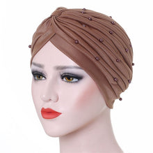 Load image into Gallery viewer, Solid Folds Pearl Turban
