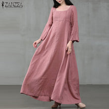 Load image into Gallery viewer, Square Color Cotton Maxi Dress