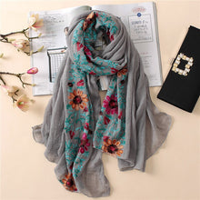 Load image into Gallery viewer, Embroidered Floral Scarf