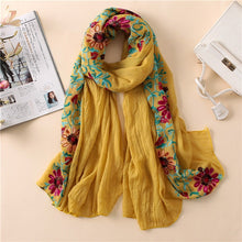 Load image into Gallery viewer, Embroidered Floral Scarf