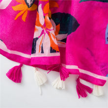Load image into Gallery viewer, Floral Tassel Viscose Scarf