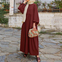Load image into Gallery viewer, Long Puff Sleeve Maxi Dress