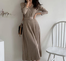 Load image into Gallery viewer, Single Breasted Sweater Dress