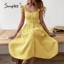 Load image into Gallery viewer, Cotton Spaghetti Strap A-line Sundress