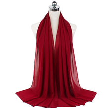 Load image into Gallery viewer, Women Solid Chiffon Scarf