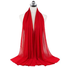 Load image into Gallery viewer, Women Solid Chiffon Scarf