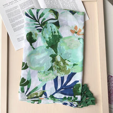 Load image into Gallery viewer, Green Floral Scarf