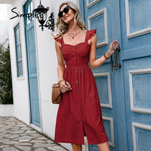 Load image into Gallery viewer, Cotton Spaghetti Strap A-line Sundress