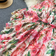 Load image into Gallery viewer, Pink Floral Print Maxi Dress