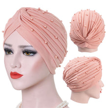 Load image into Gallery viewer, Solid Folds Pearl Turban