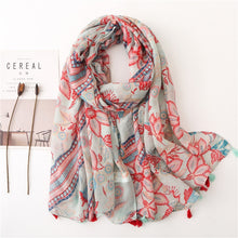 Load image into Gallery viewer, Daisy Floral Tassel Scarf
