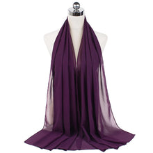Load image into Gallery viewer, Women Solid Chiffon Scarf