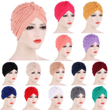 Load image into Gallery viewer, Solid Folds Pearl Turban