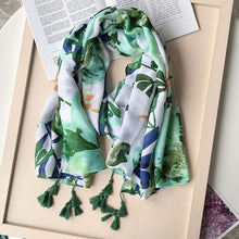 Load image into Gallery viewer, Green Floral Scarf