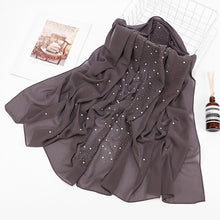 Load image into Gallery viewer, Plain Bubble Pearl Chiffon Scarf