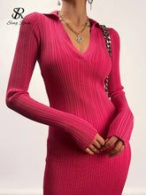 Load image into Gallery viewer, Autumn Bodycon Split Sweater Dress