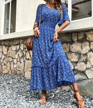 Load image into Gallery viewer, V-Neck Flower Print Maxi Dress