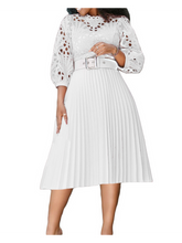 Load image into Gallery viewer, Elegant Lace Cutout Midi Dress