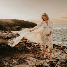 Load image into Gallery viewer, Boho Lace Maternity Photography Dress