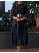 Load image into Gallery viewer, Elegant Lace Cutout Midi Dress