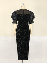 Load image into Gallery viewer, Sequin Black Sparkly Dress