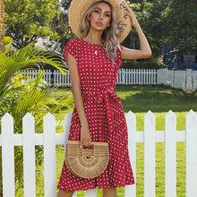 Load image into Gallery viewer, Pleated Polka Dots Dress