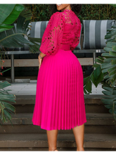 Load image into Gallery viewer, Elegant Lace Cutout Midi Dress