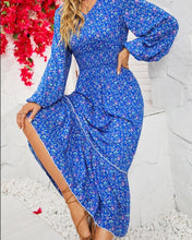 Load image into Gallery viewer, V-Neck Flower Print Maxi Dress