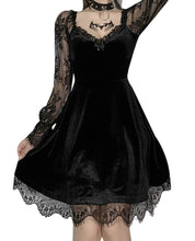Load image into Gallery viewer, Grunge Gothic Black Mini Dress
