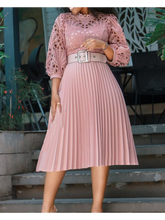 Load image into Gallery viewer, Elegant Lace Cutout Midi Dress