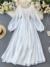 Load image into Gallery viewer, Smocked White Chiffon Dress