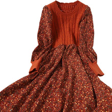 Load image into Gallery viewer, Corduroy Floral Women Dress
