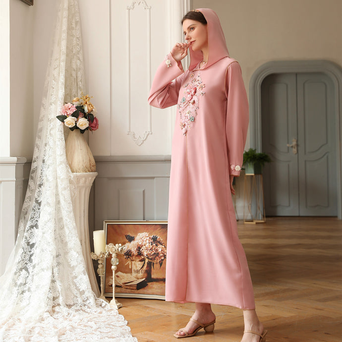 Hooded Flower Print Women Dress