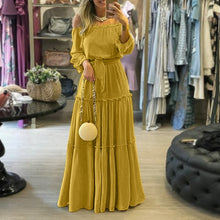 Load image into Gallery viewer, Rayon Off Shoulder Vestido Maxi Dress
