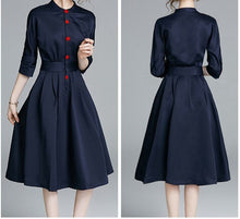 Load image into Gallery viewer, Elegant Single-Breasted Shirt Dress
