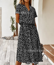 Load image into Gallery viewer, Polka Leopard Print Shirt Dress
