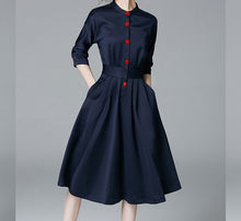 Load image into Gallery viewer, Elegant Single-Breasted Shirt Dress
